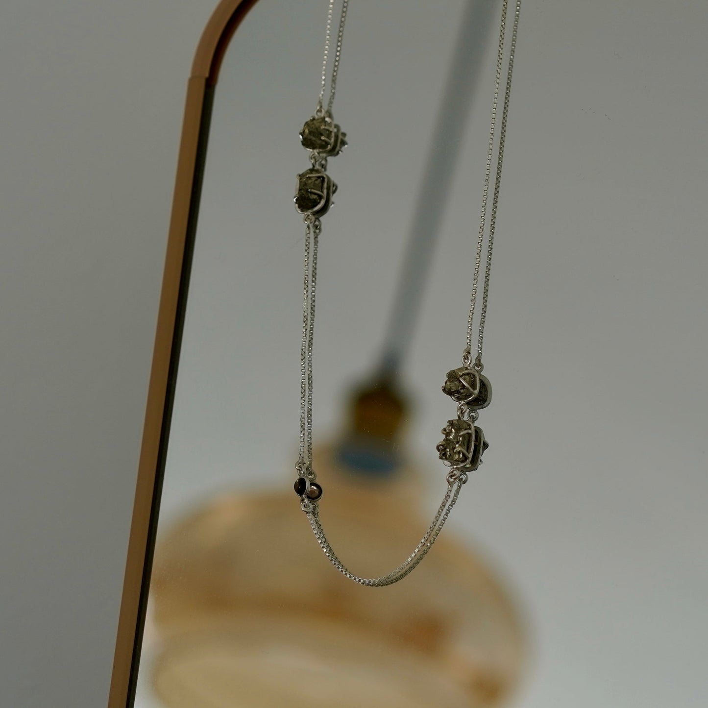 שרשרת פיריט טבעי מכסף 925 בעבודת יד