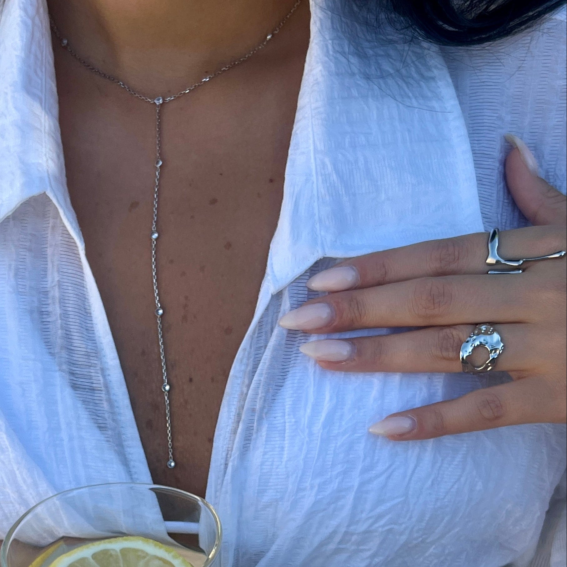 טבעת סטנסטיל מרוקעת בעיצוב נוזלי