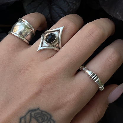 טבעת אבן אוניקס כסף 925