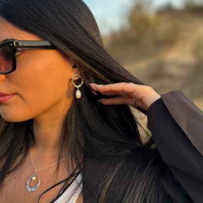 עגילים נשיים ואלגנטיים – כסף 925, פנינה טבעית, SAILO