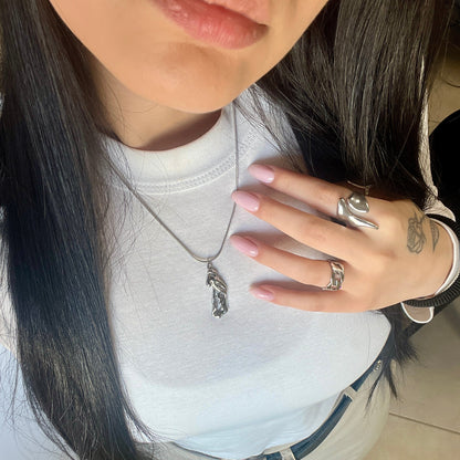 שרשרת 45 ס״מ עם מאריך ותליון אורגני